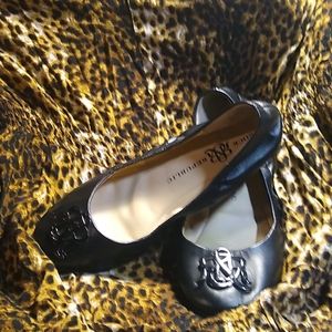 R&R black ballet flats Sz 8
